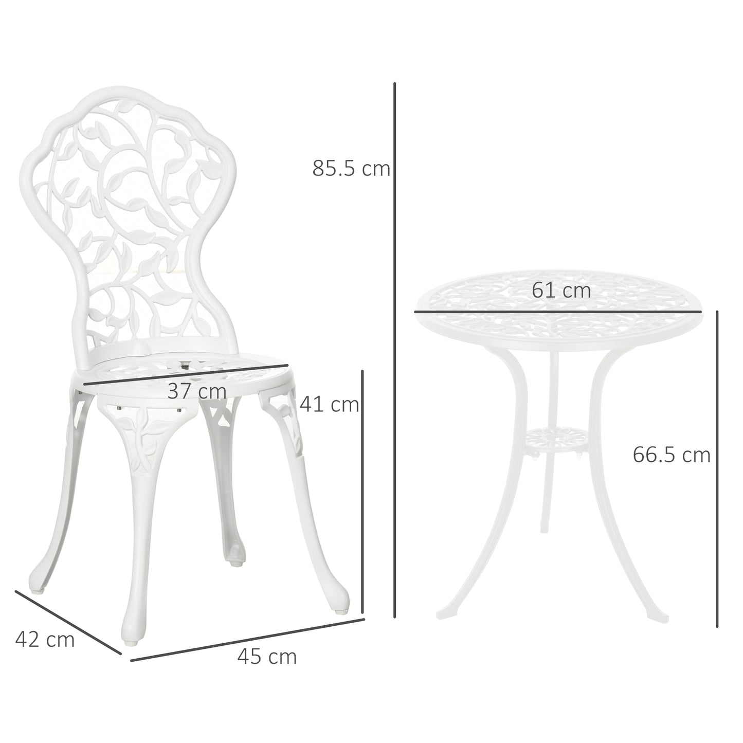 Aluminium Bistro Garden Furniture Set