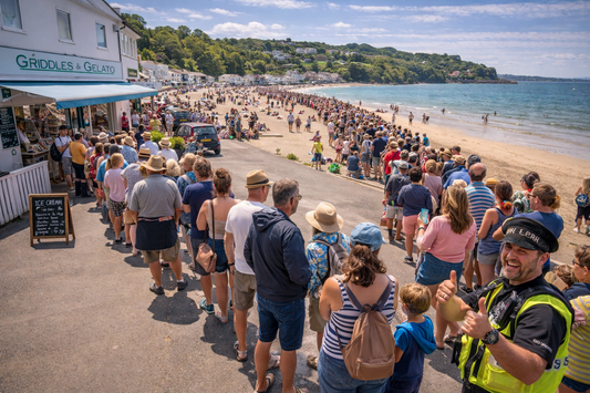 Saundersfoot Ice Cream Queue Visible From Space