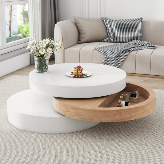 3 Layer Round Rotating Coffee Table