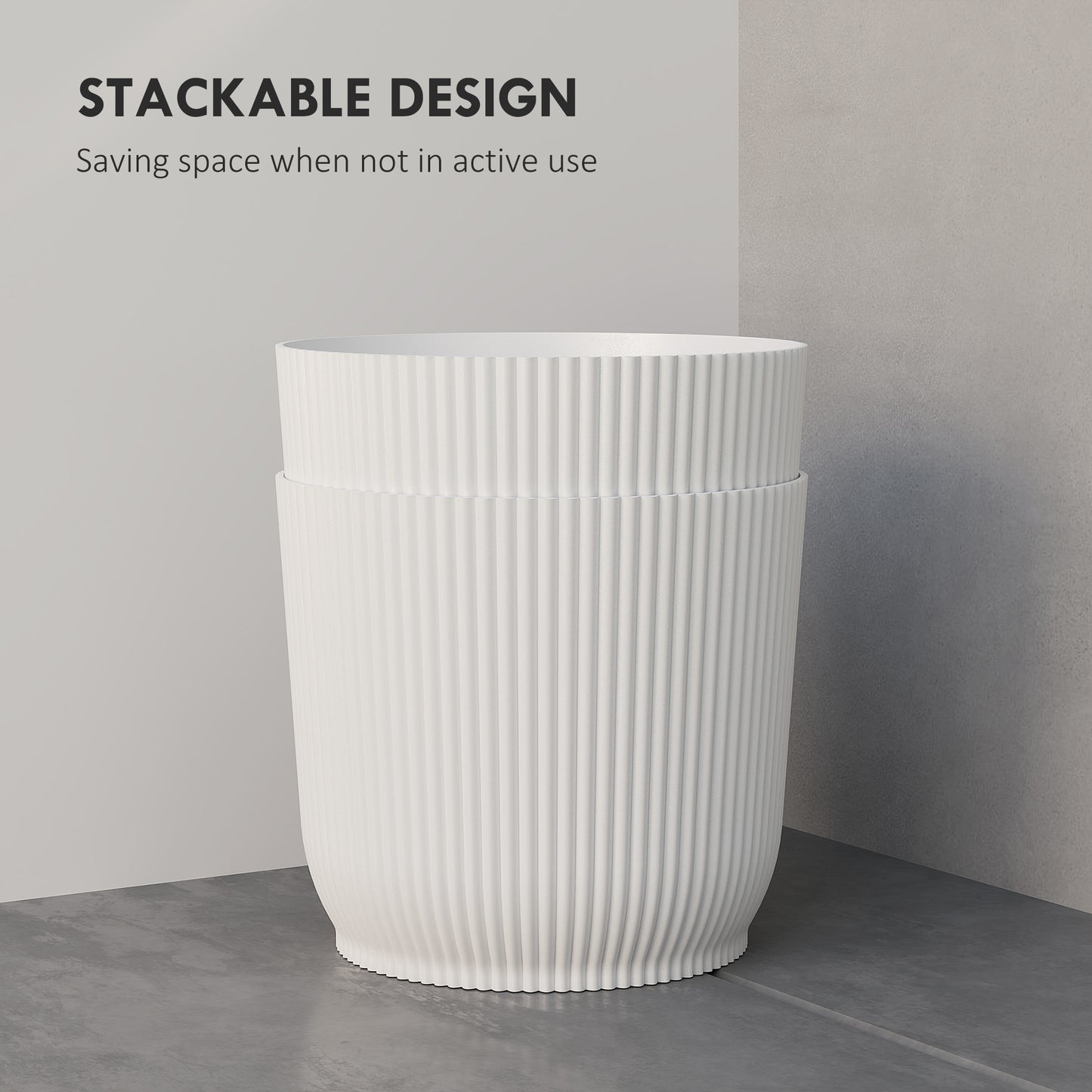 Set of Two 22cm Planters - White