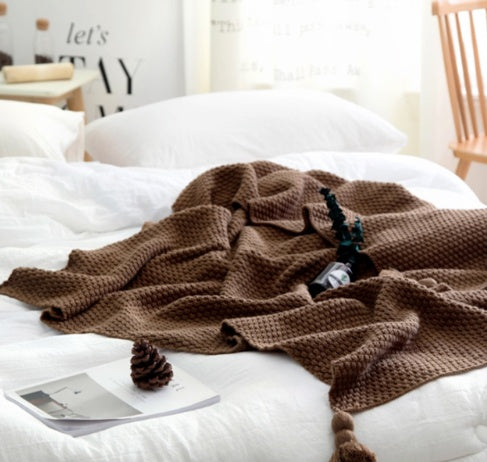Nordic Fringed Knit Blanket/Throw