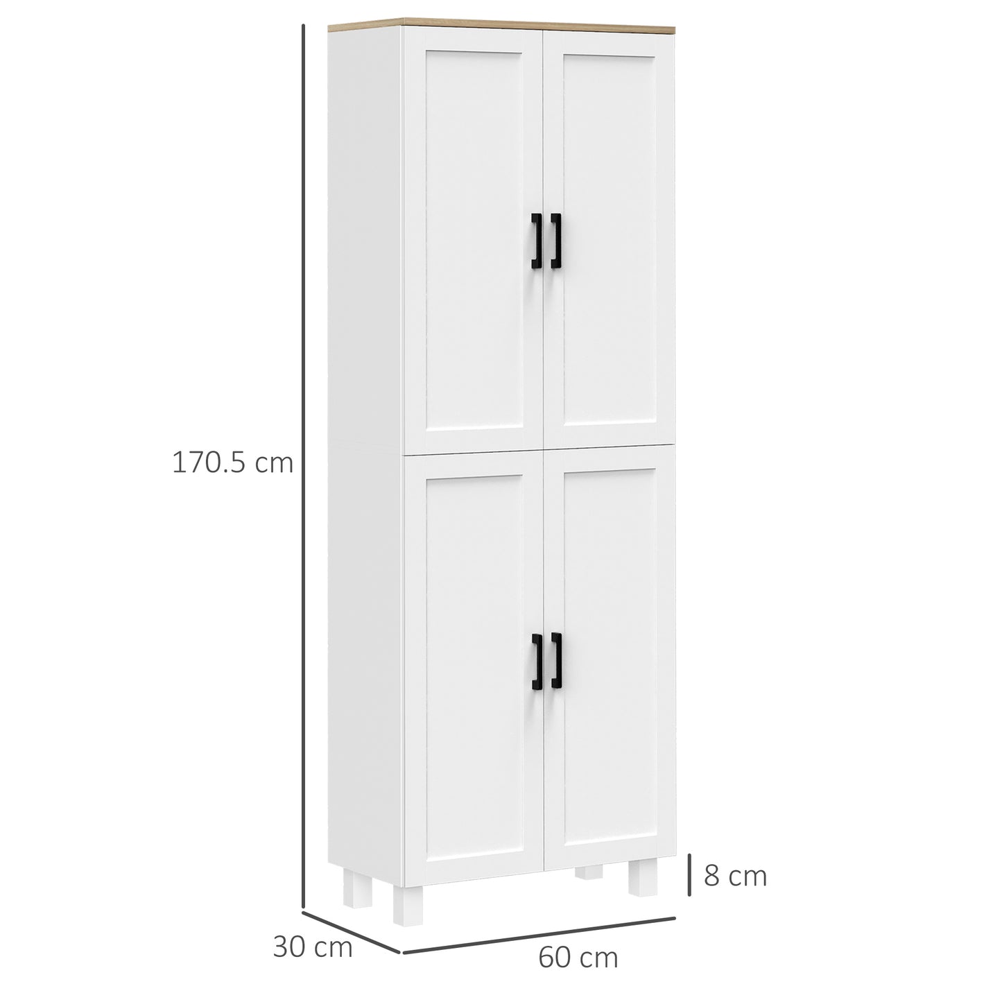Freestanding Kitchen Cupboard With Adjustable Shelves