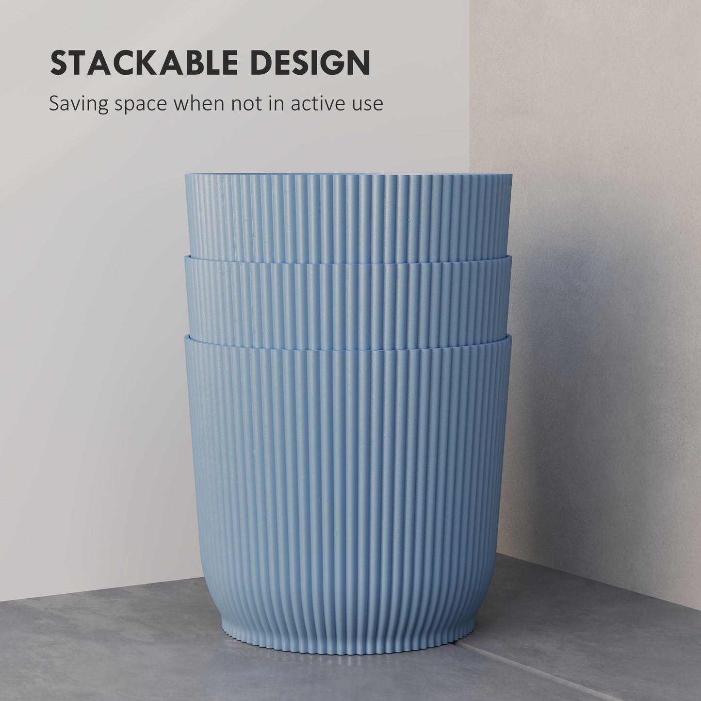Set of Three 22cm Planters - Blue