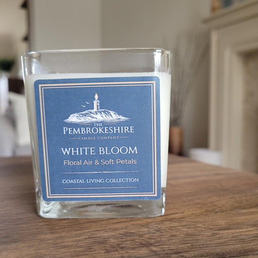 White Bloom Candle by The Pembrokeshire Candle Company
