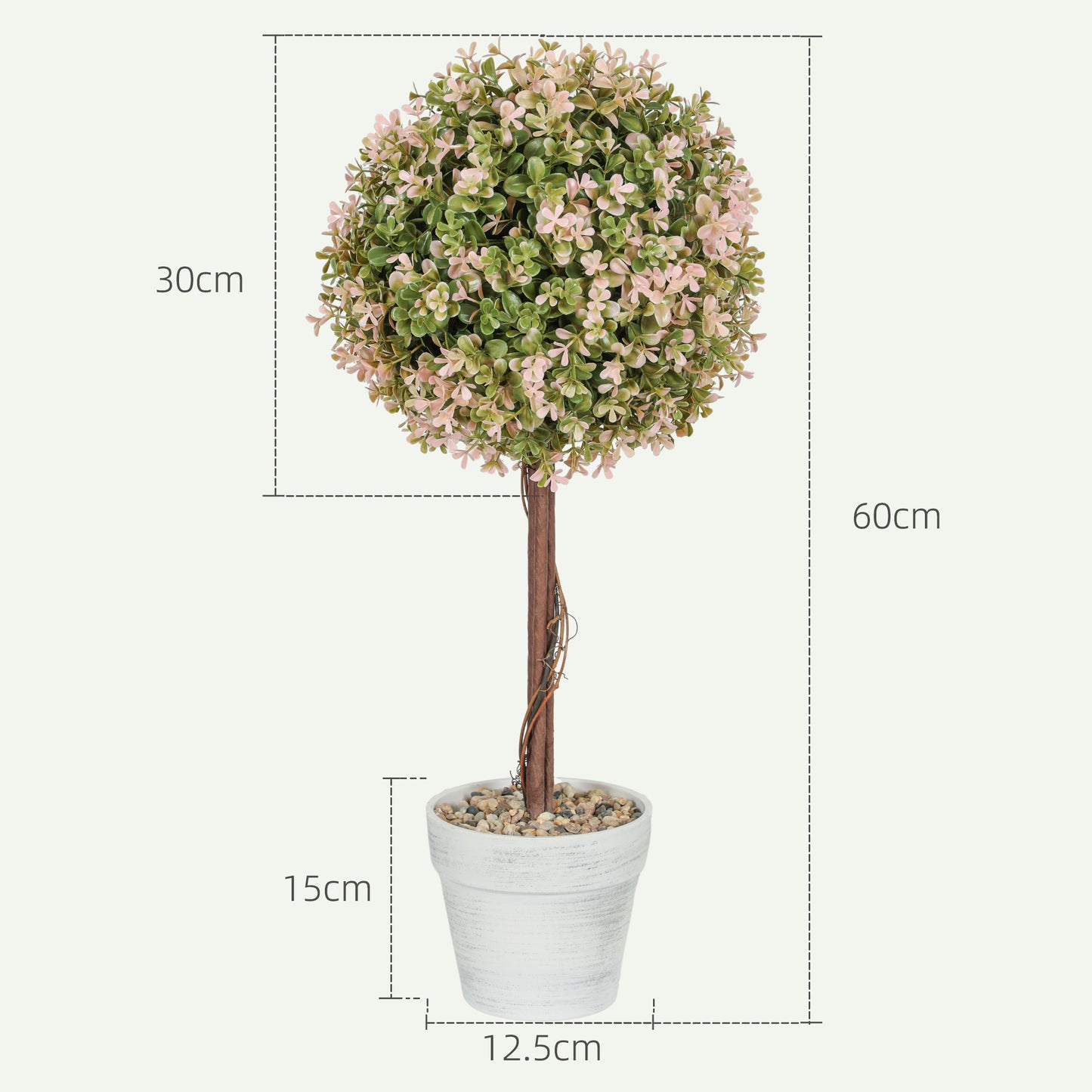 Set of 2 Decorative Artificial Murraya Potted Flowers