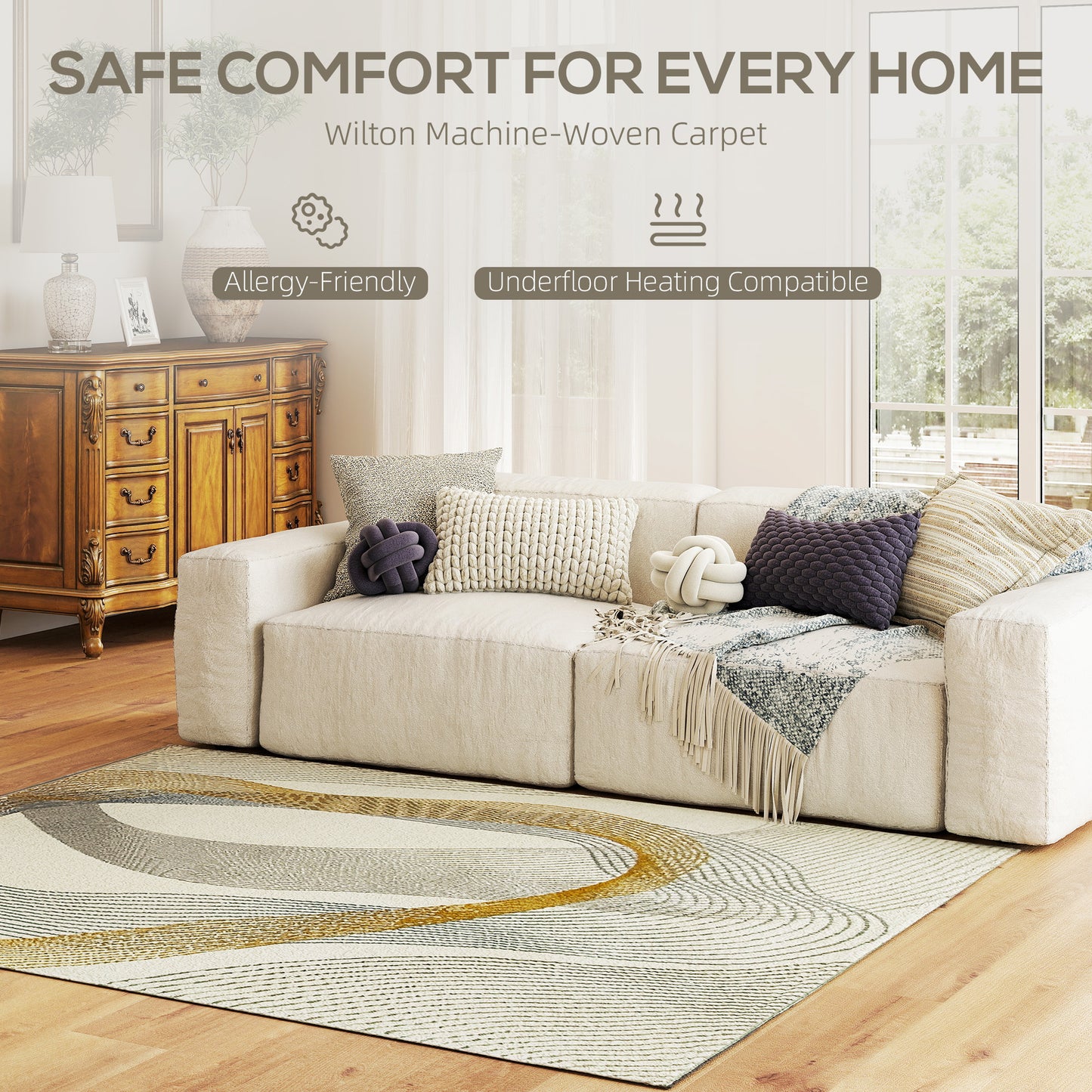 Machine Washable Rug 170 X 120cm