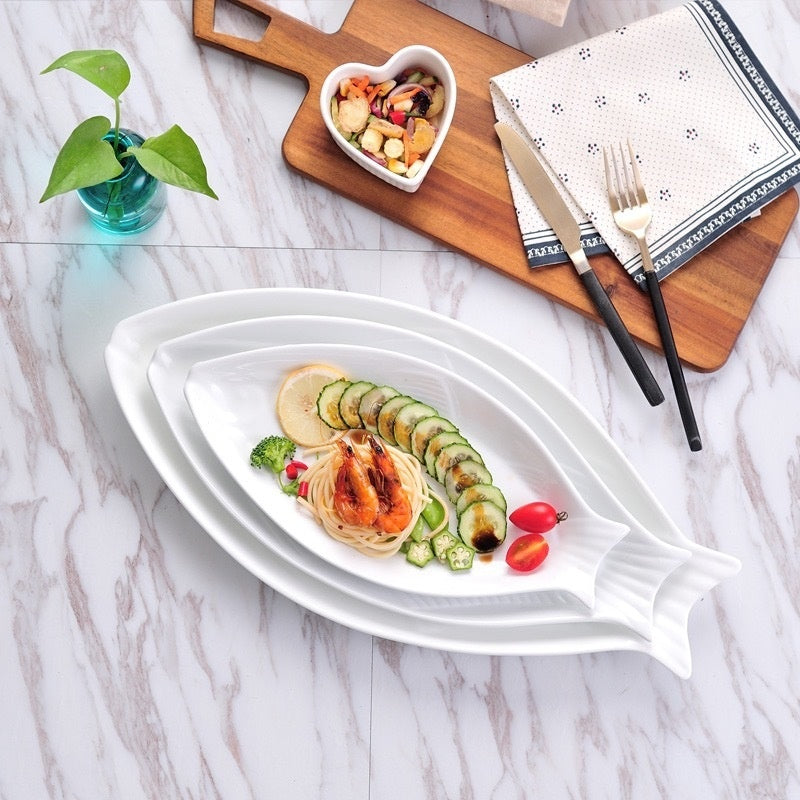 Gilt Edging Porcelain Fish-shaped Plate