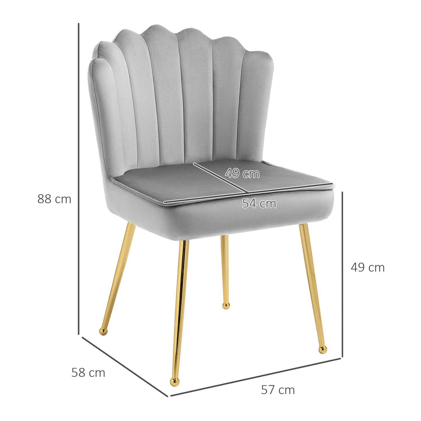 Set of Two Shell Dining Chairs