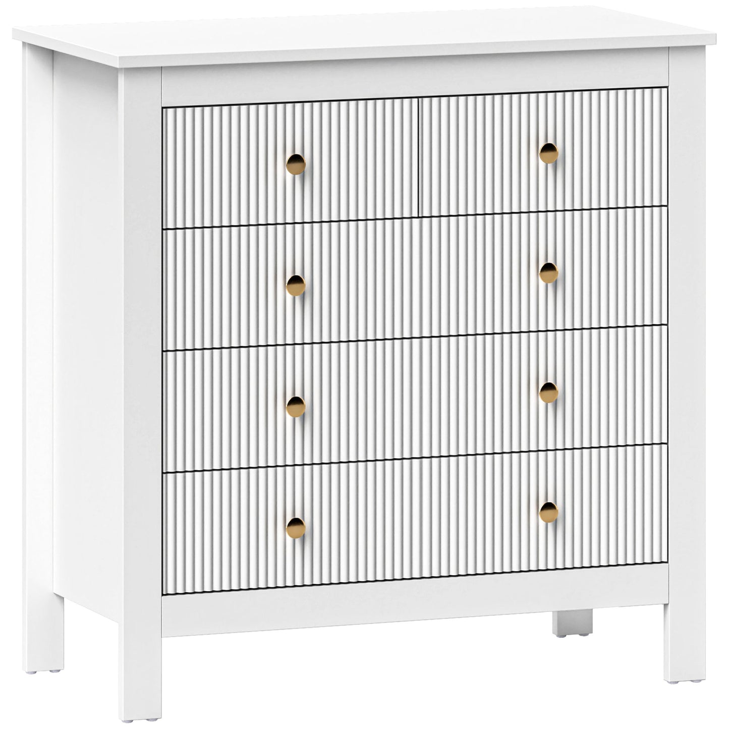 Elegant Chest Of Five Drawers - White