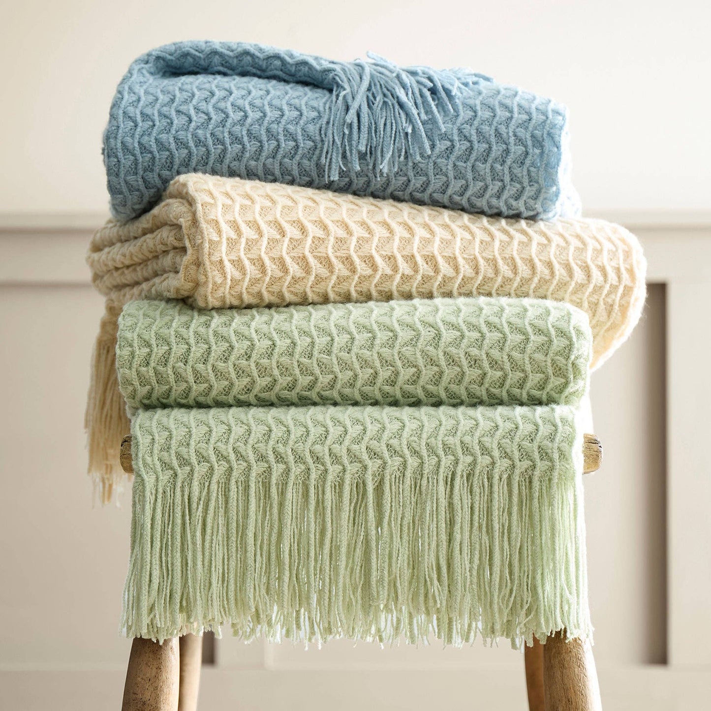 Driftwood Textured Knit Throw – Natural 130 x 180cm