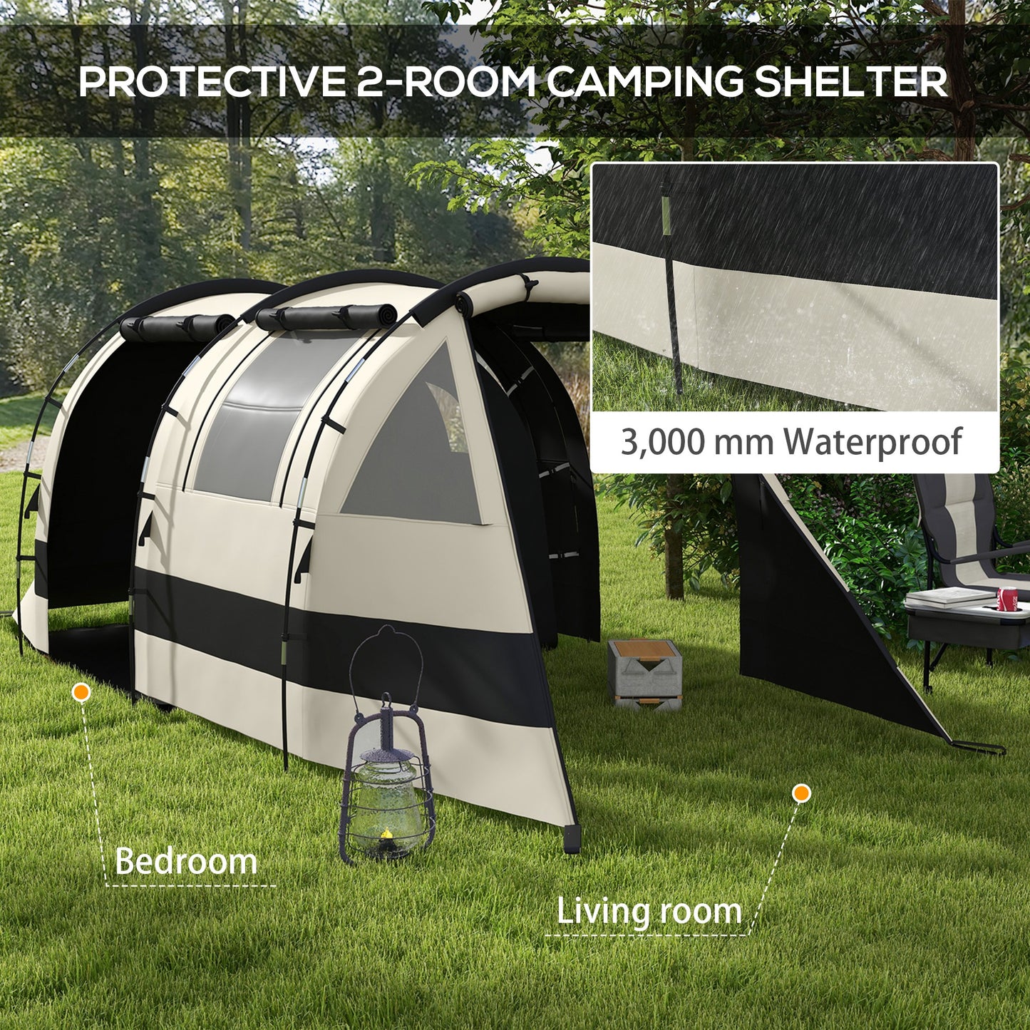 Four Man, Two Room Blackout Tent