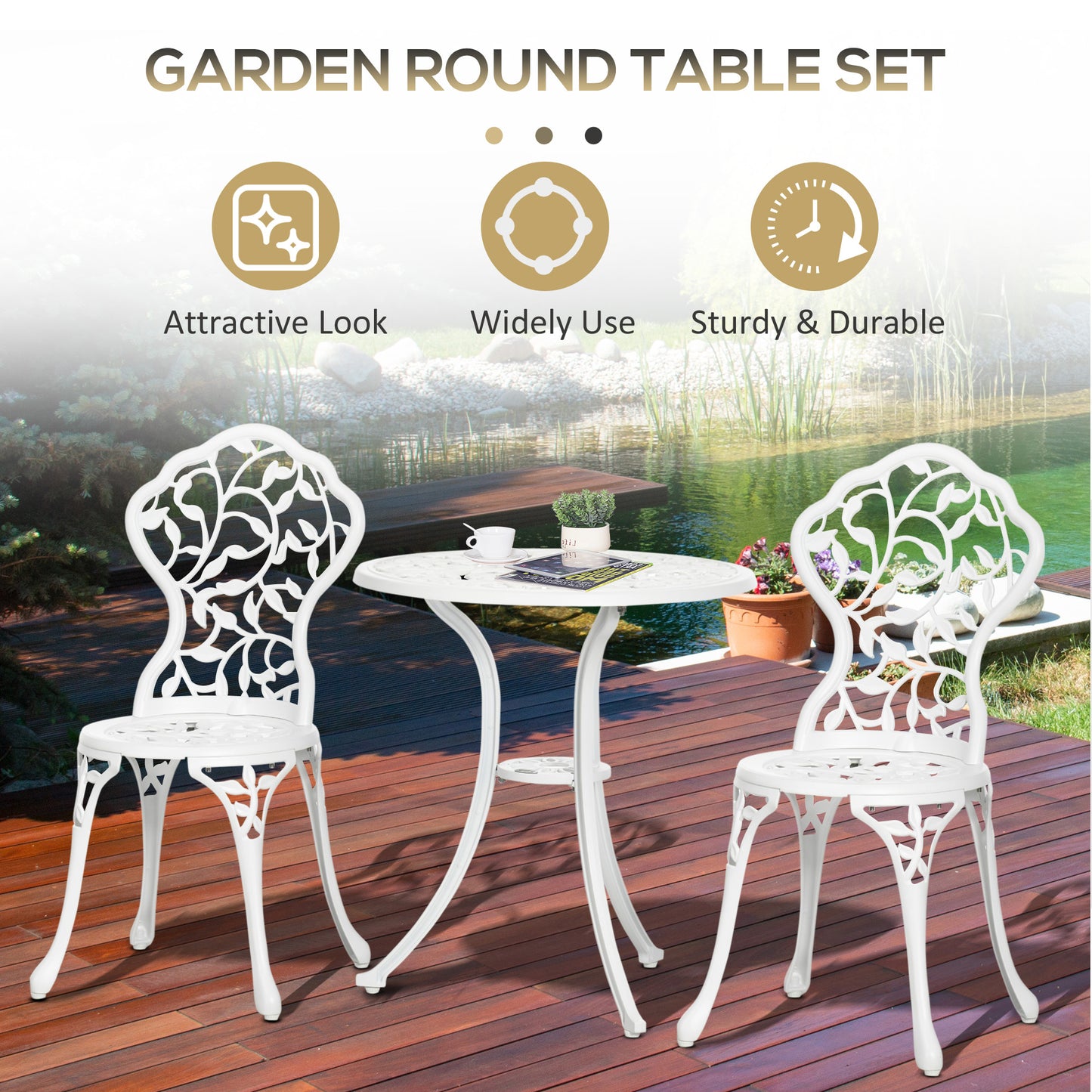 Aluminium Bistro Garden Furniture Set