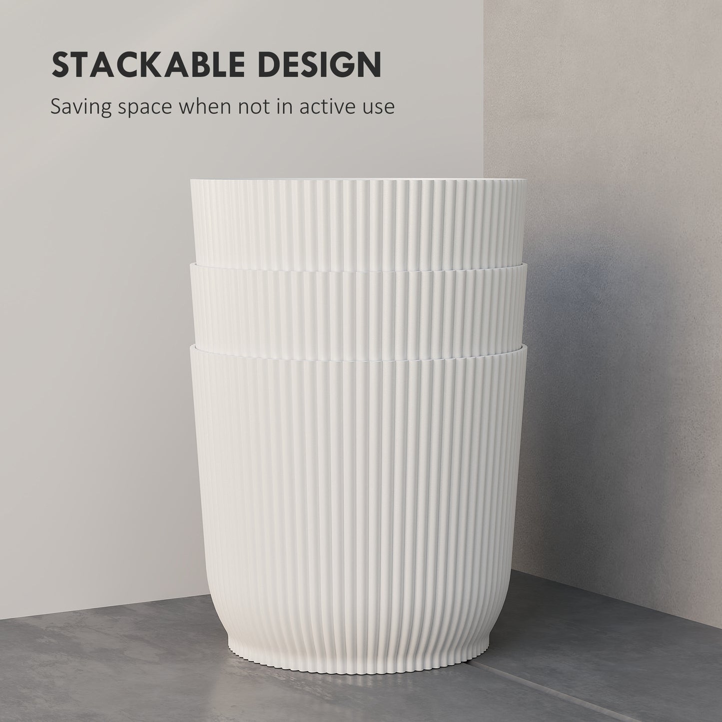Set of Three 22cm Planters - White