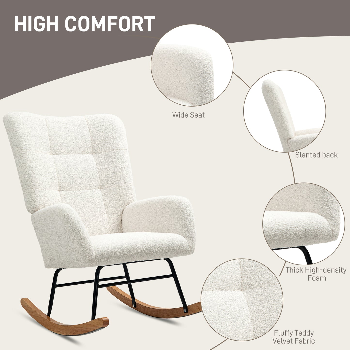 Teddy Fleece Rocking Chair
