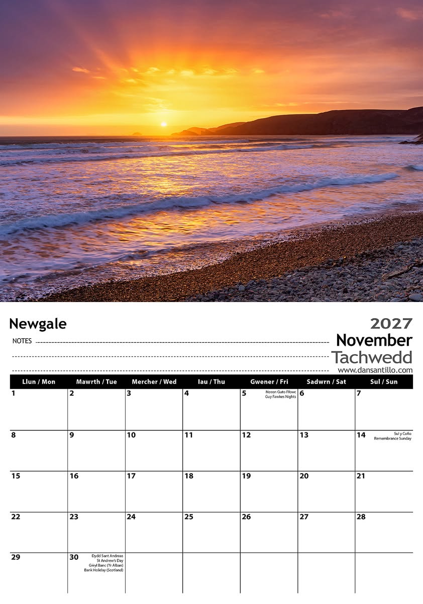 2027 Pembrokeshire Calendar