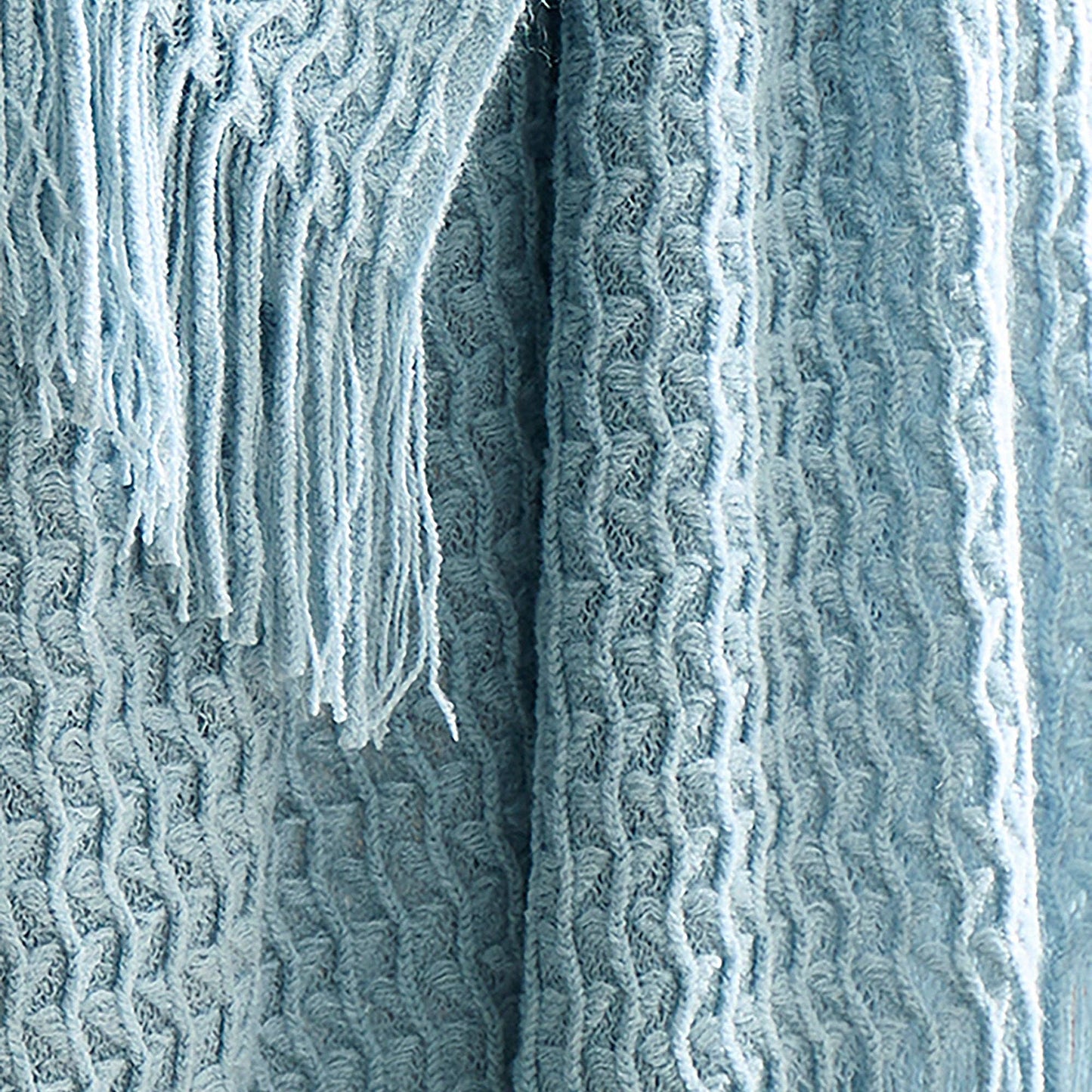 Driftwood Textured Knit Throw – Blue 130 x 180cm