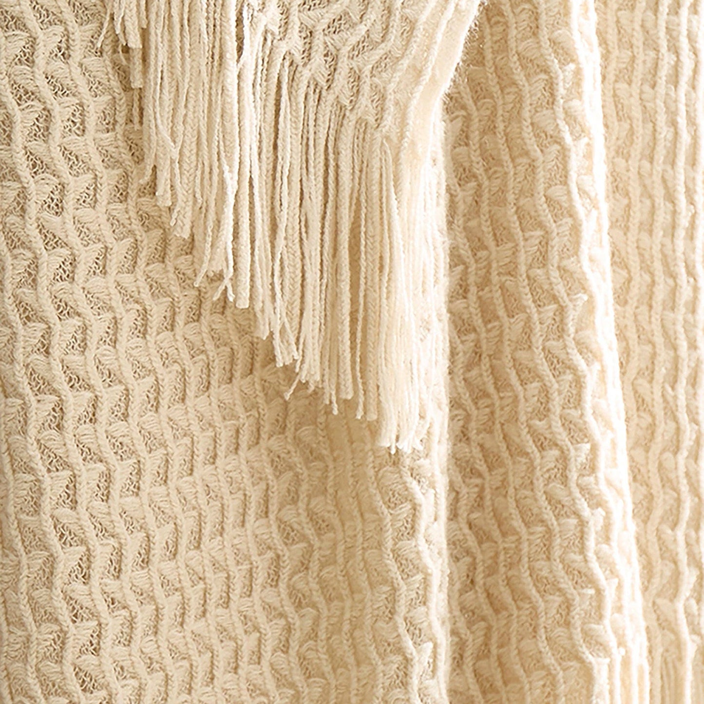 Driftwood Textured Knit Throw – Natural 130 x 180cm