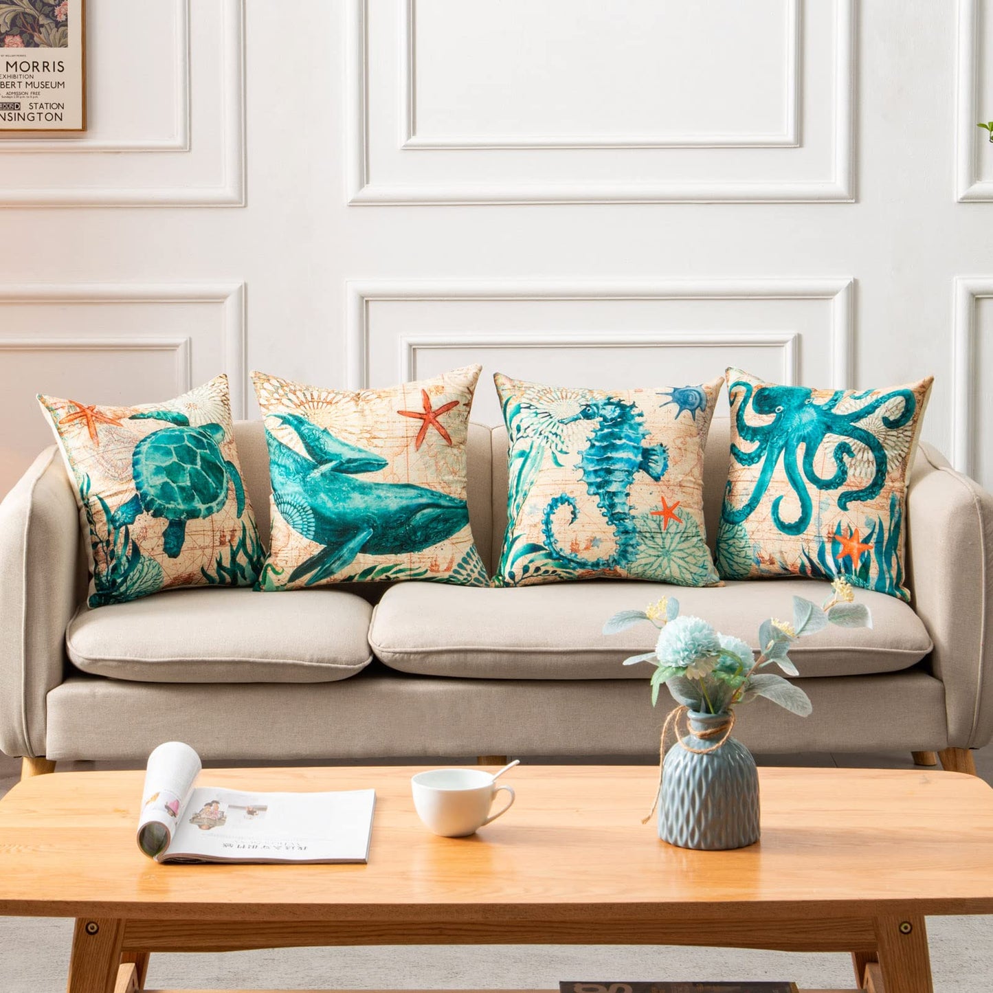 Sea-Inspired Printed Cushion Covers
