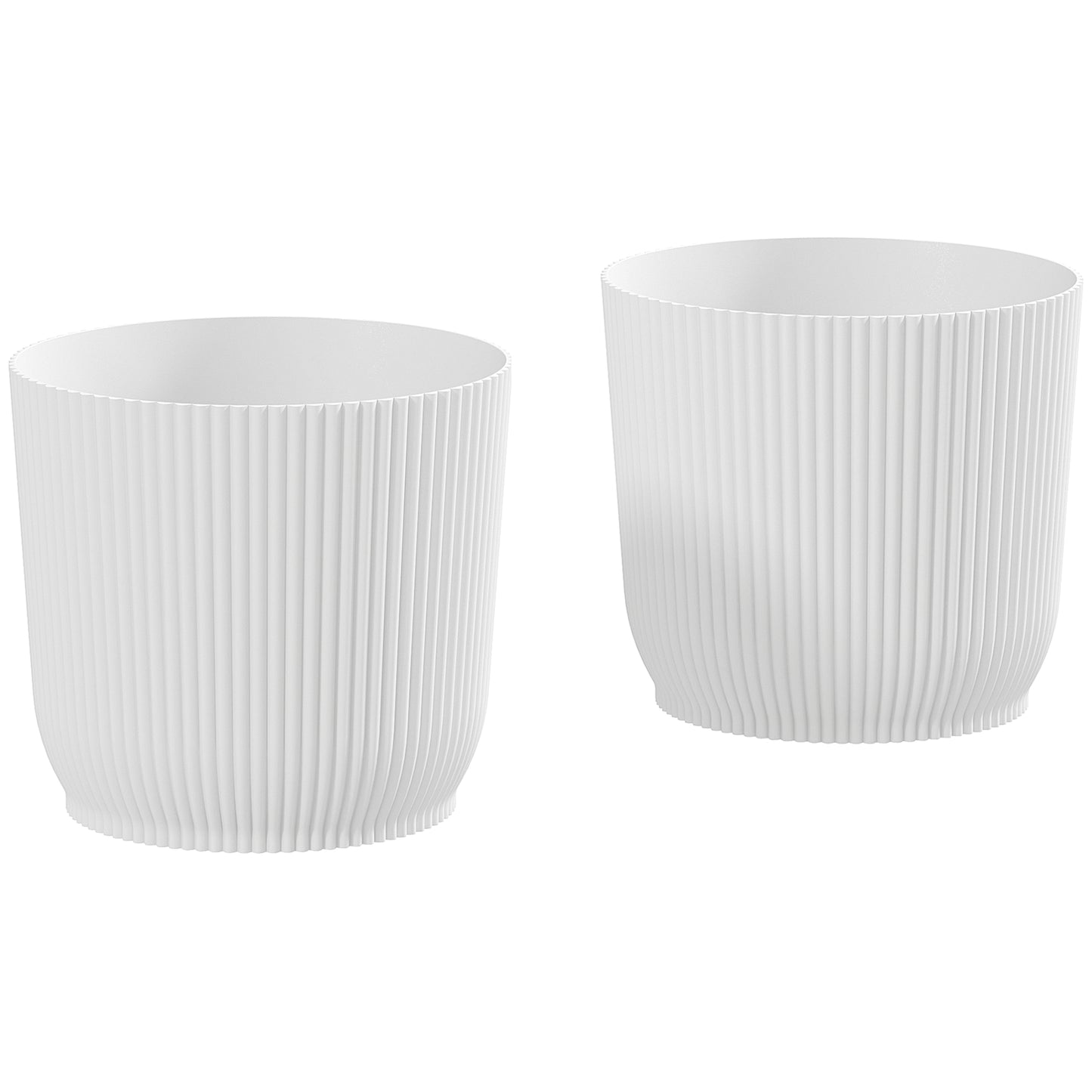 Set of Two 22cm Planters - White