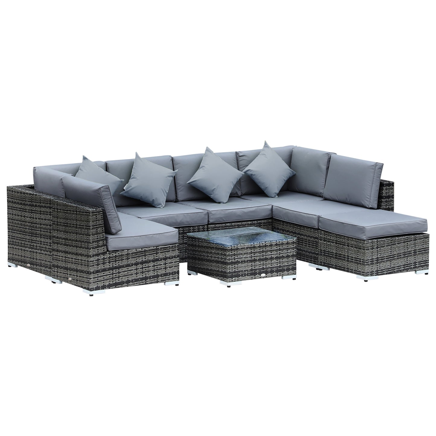 8 Piece Rattan Corner Sofa Set