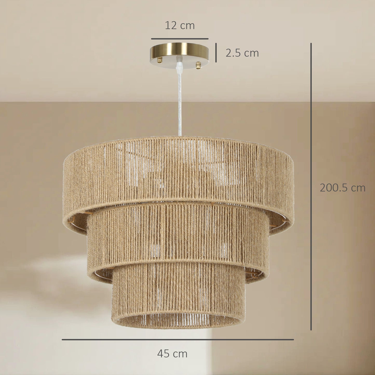 Hemp Rope 3-Layer Boho Ceiling Light