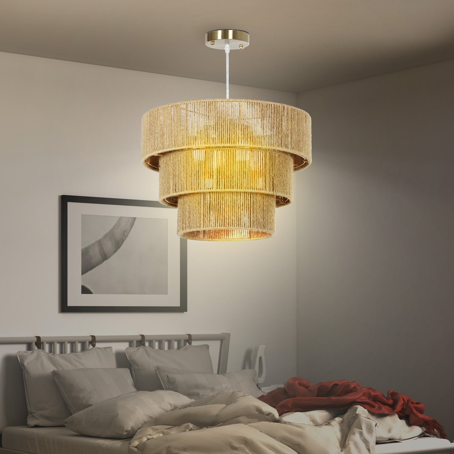Hemp Rope 3-Layer Boho Ceiling Light