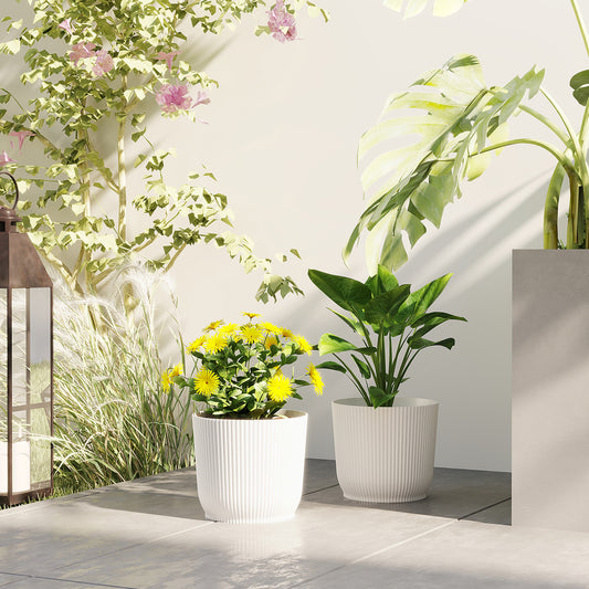Set of Two 22cm Planters - White