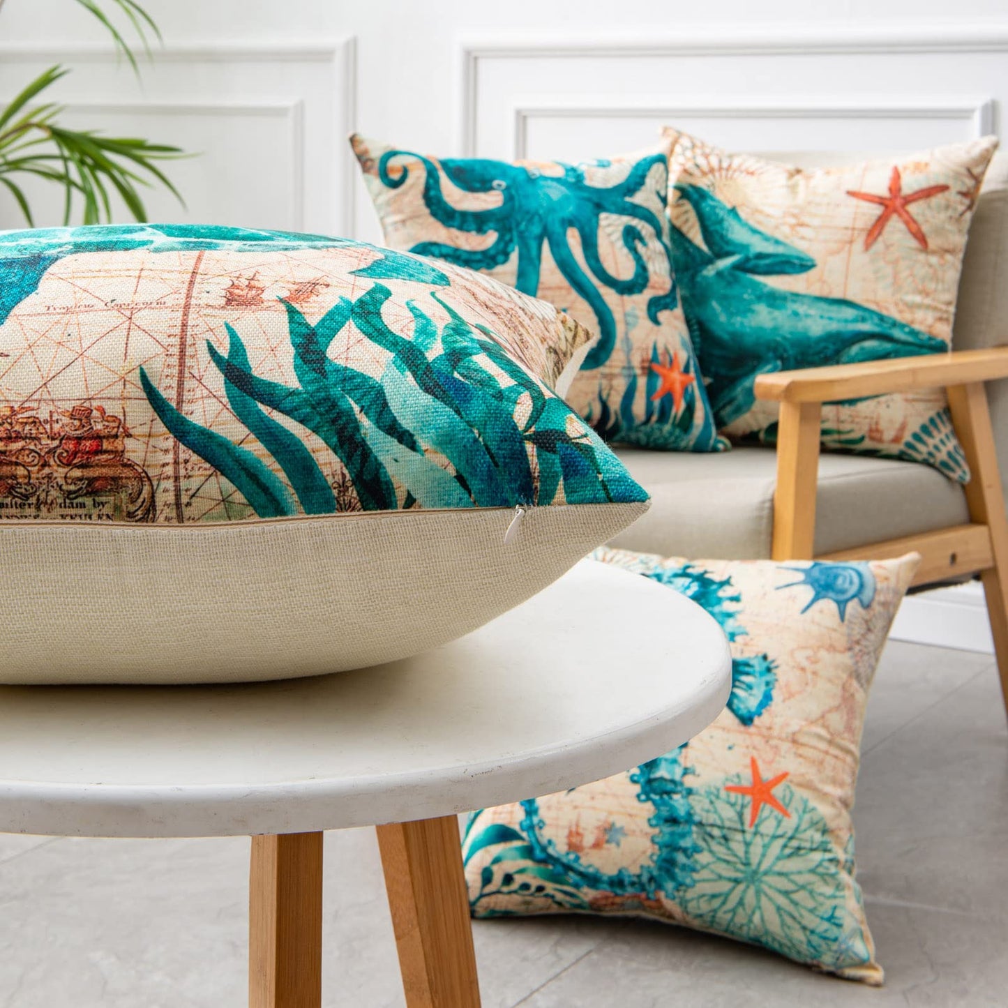 Sea-Inspired Printed Cushion Covers