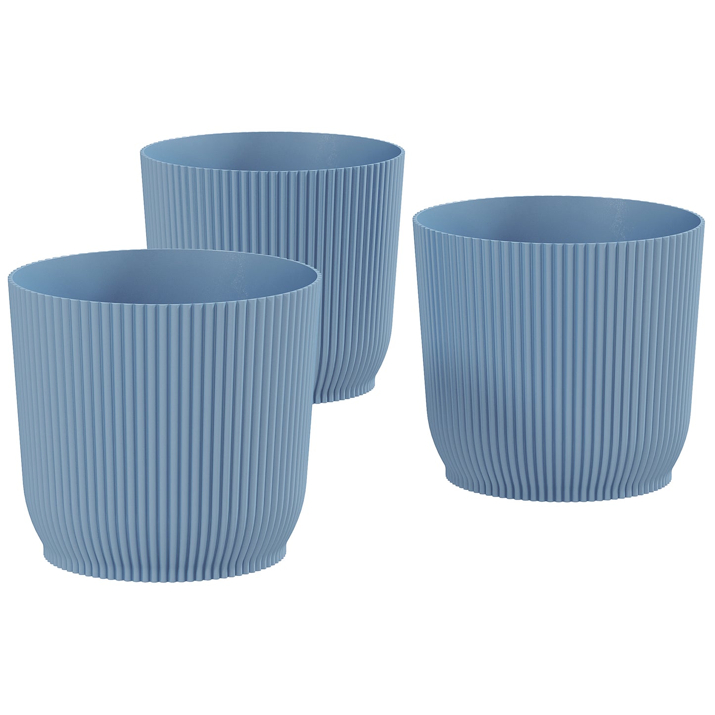 Set of Three 22cm Planters - Blue