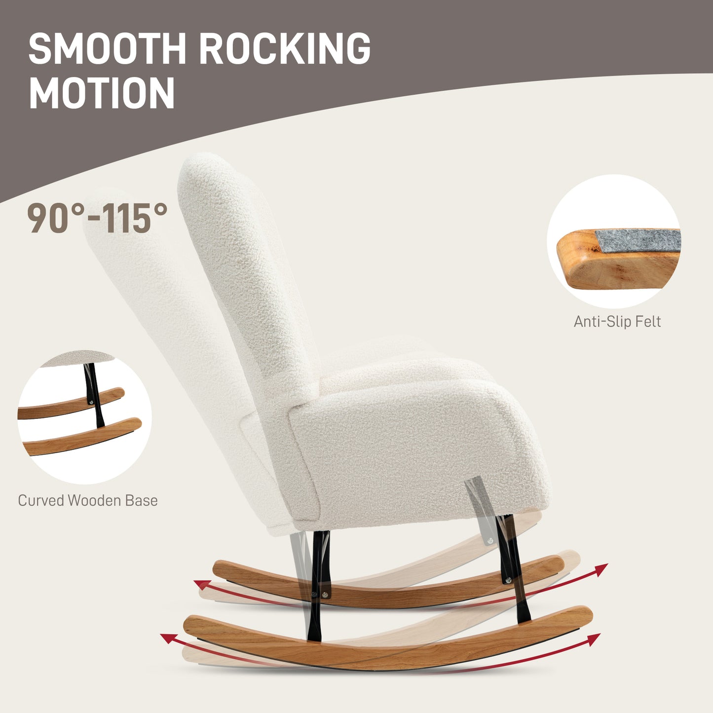 Teddy Fleece Rocking Chair