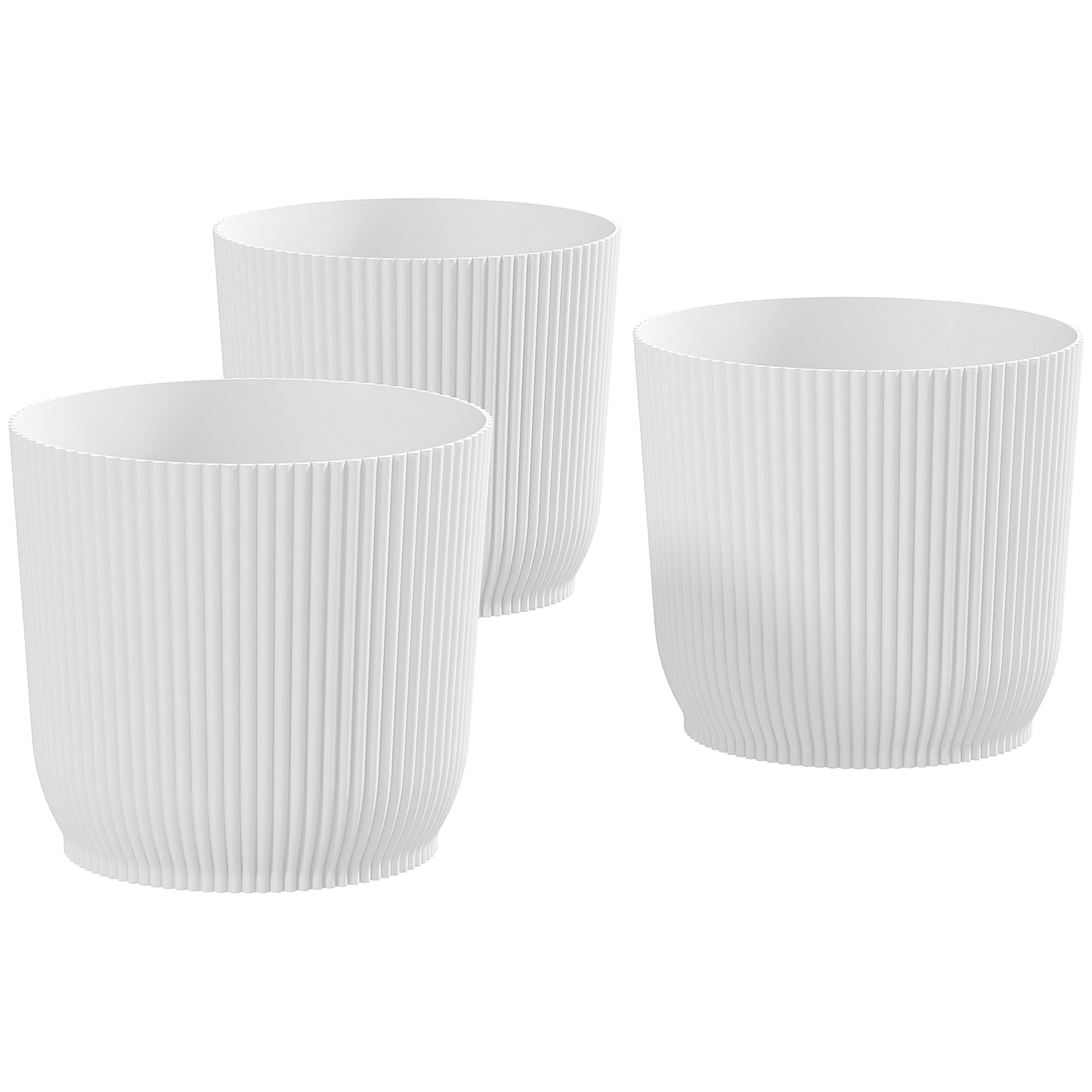 Set of Three 22cm Planters - White