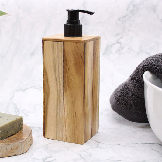 Natural Teak Soap Dispenser - Square