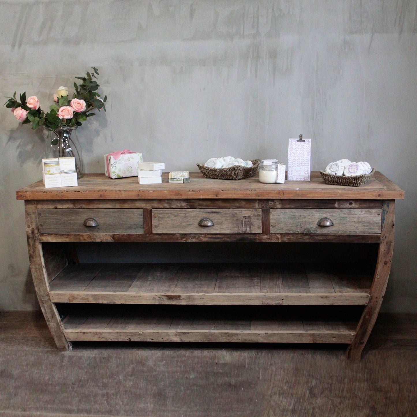 Reclaimed Teak Coastal Sideboard Console