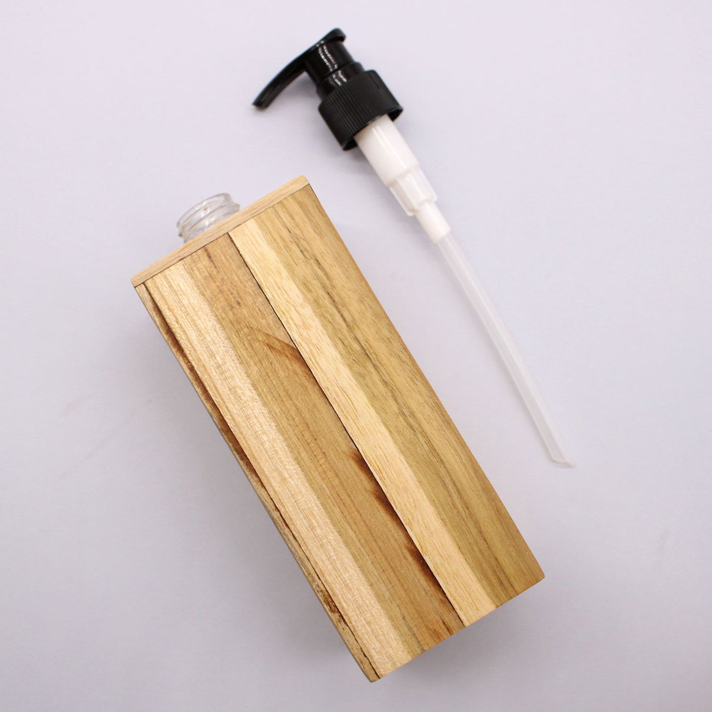 Natural Teak Soap Dispenser - Square