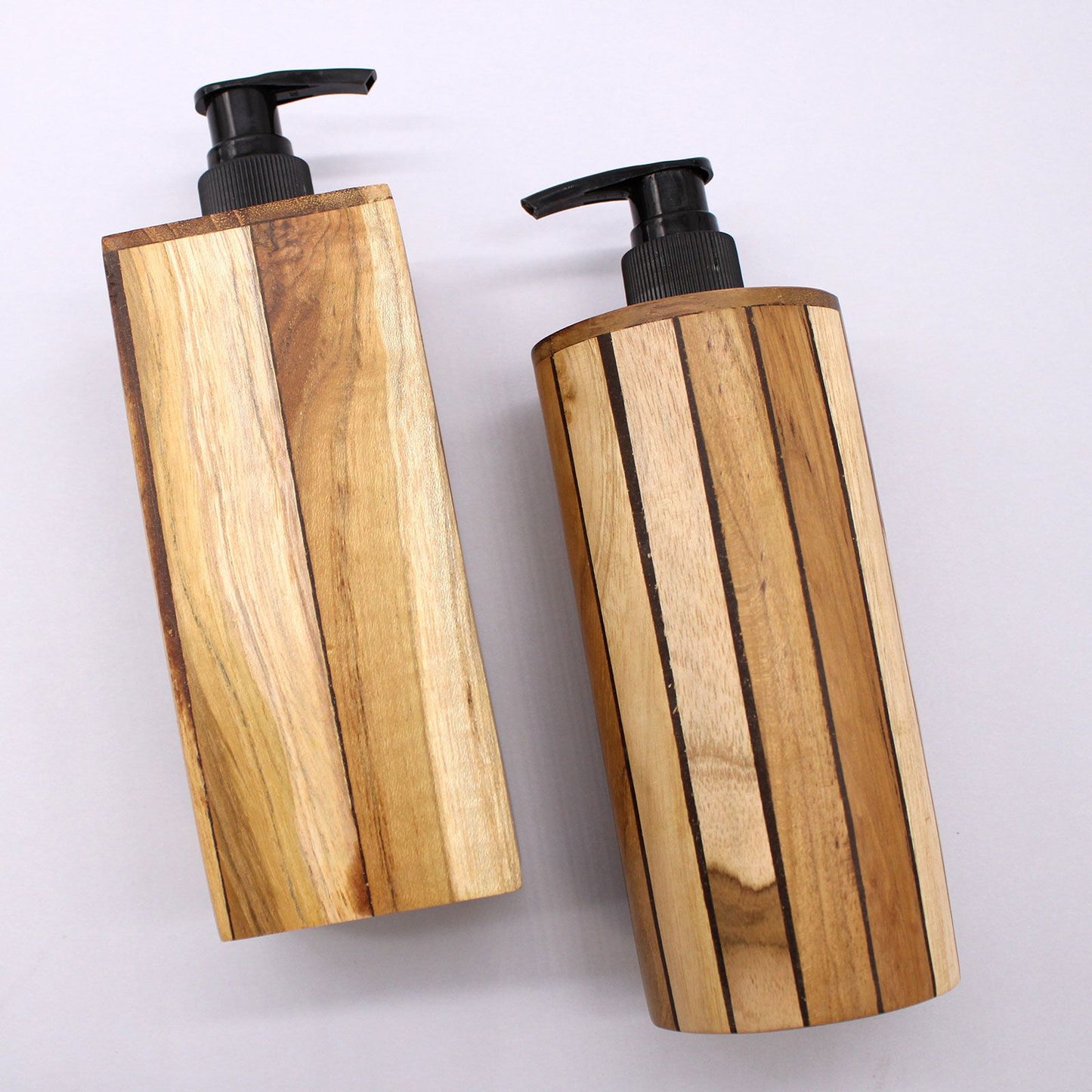 Natural Teak Soap Dispenser - Round