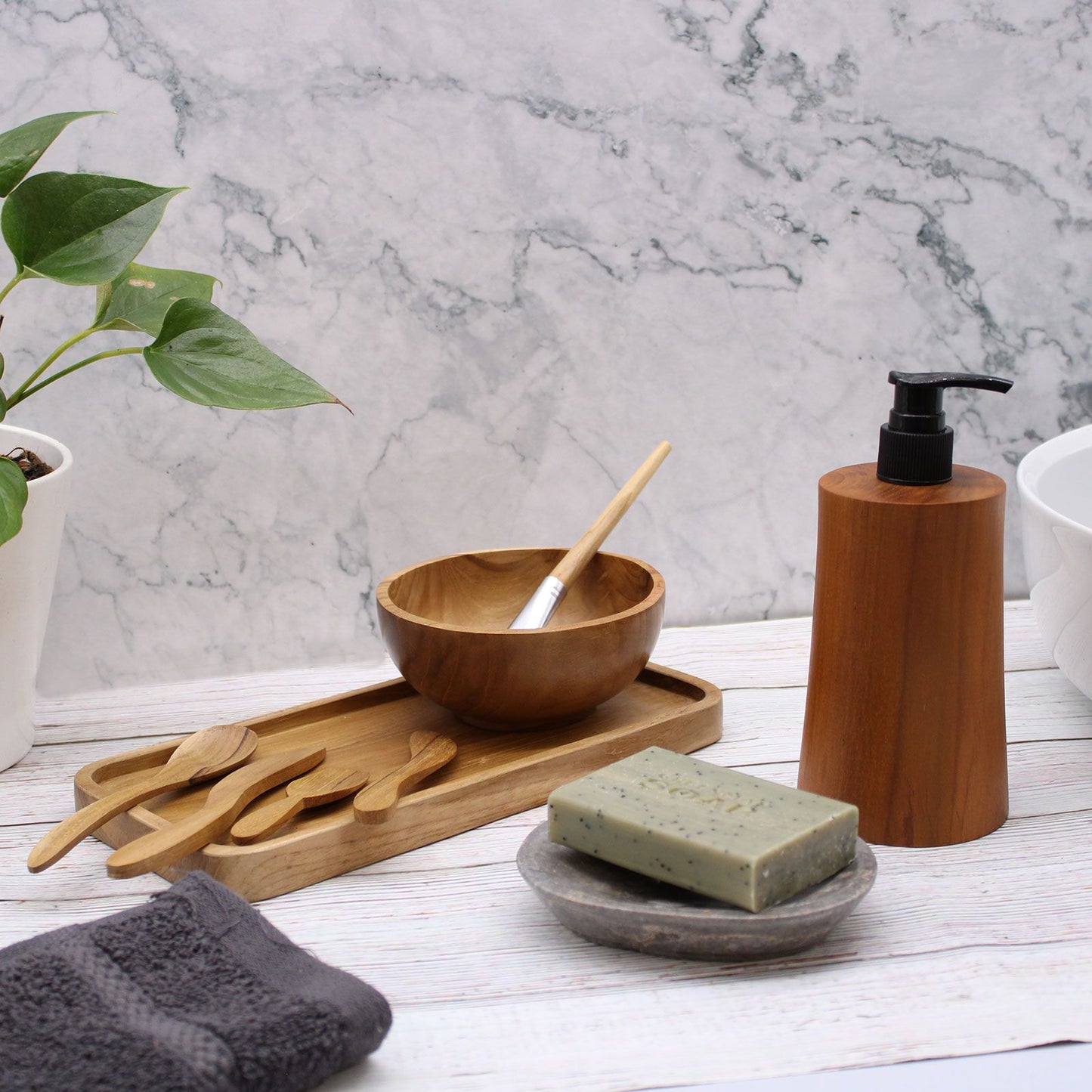 Natural Teak Soap Dispenser
