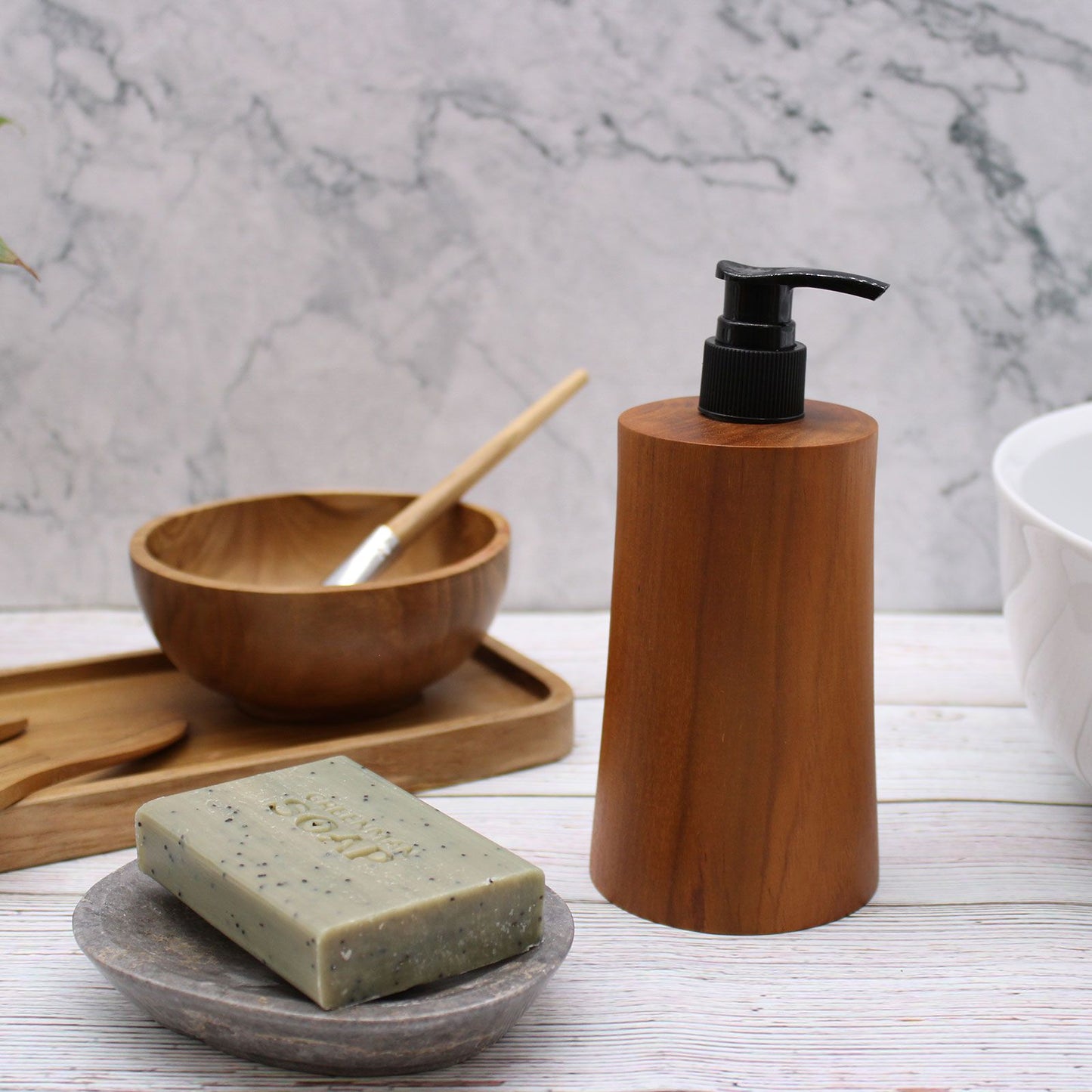 Natural Teak Soap Dispenser