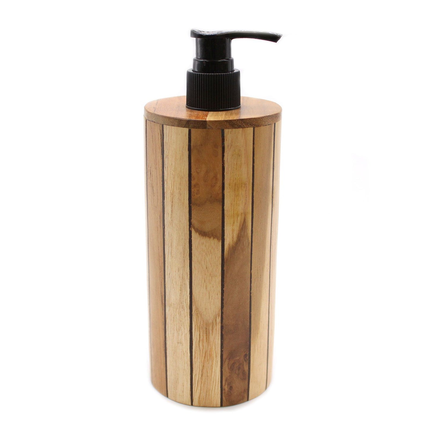 Natural Teak Soap Dispenser - Round