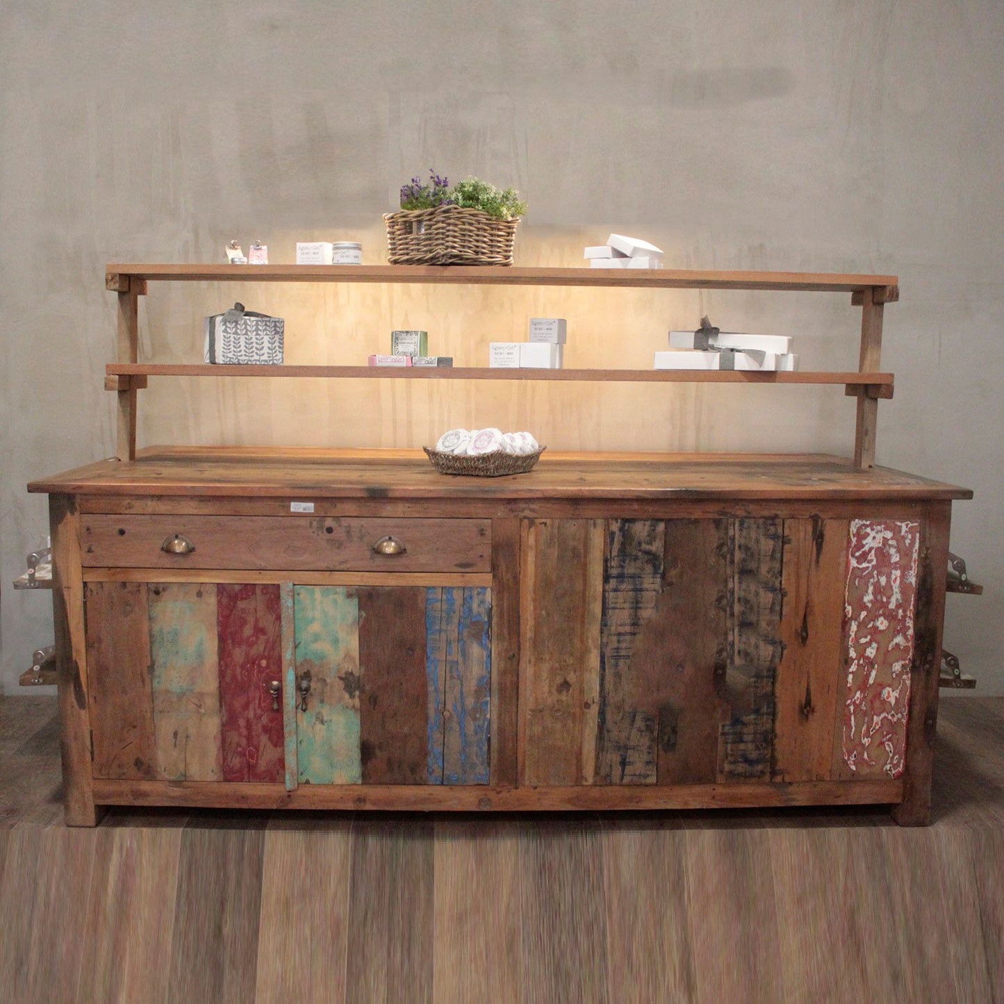 Reclaimed Coastal Market Display Console