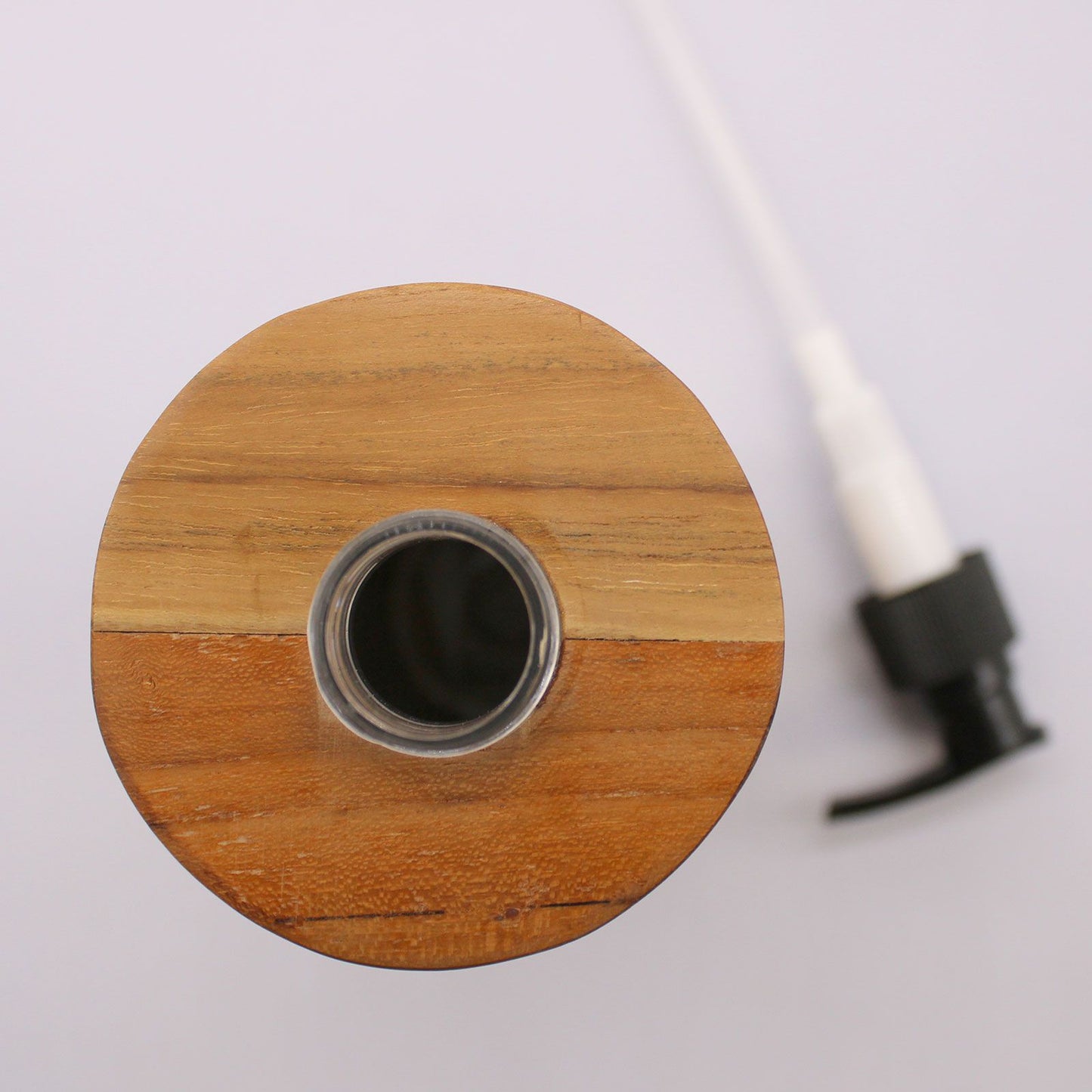 Natural Teak Soap Dispenser - Round