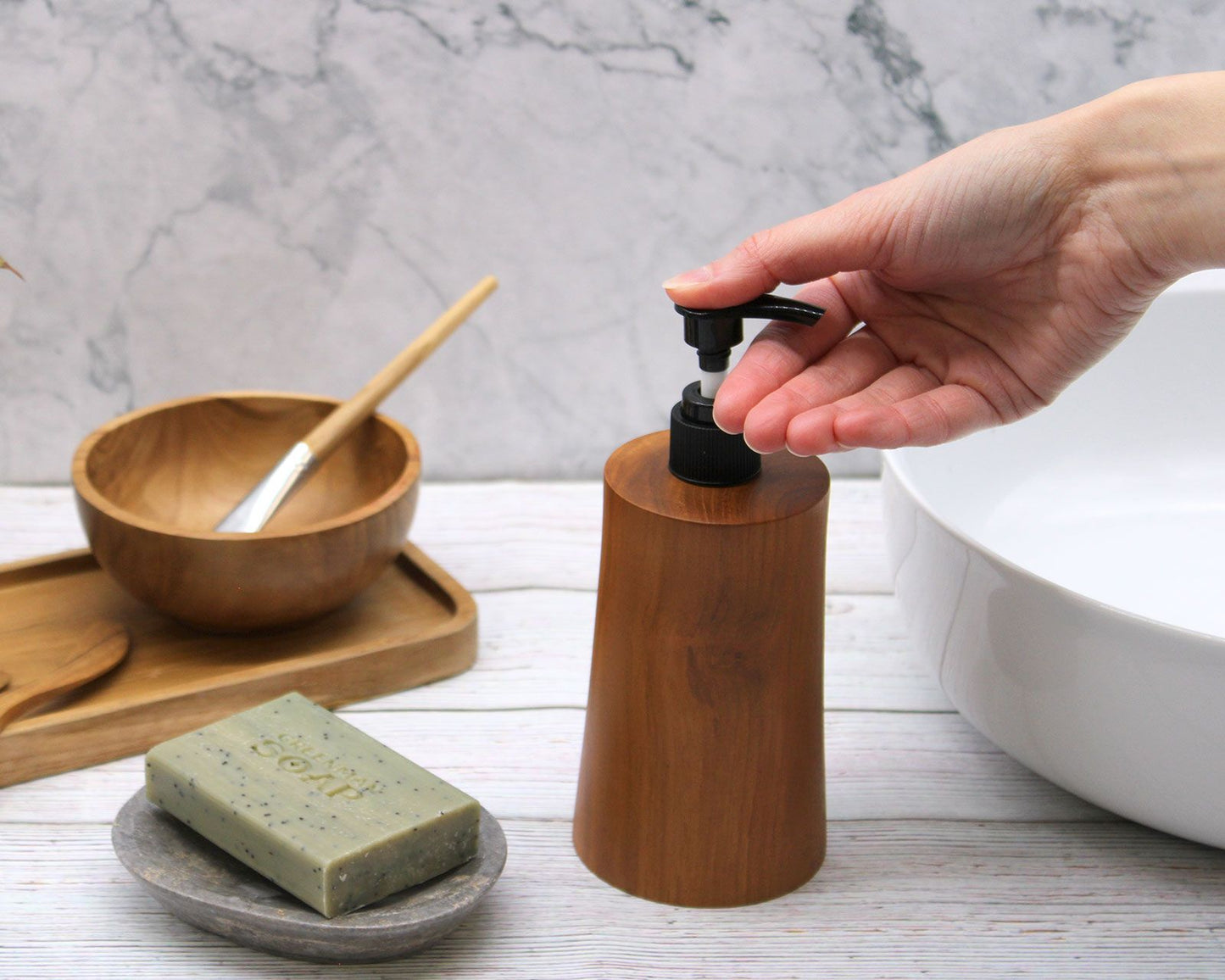 Natural Teak Soap Dispenser