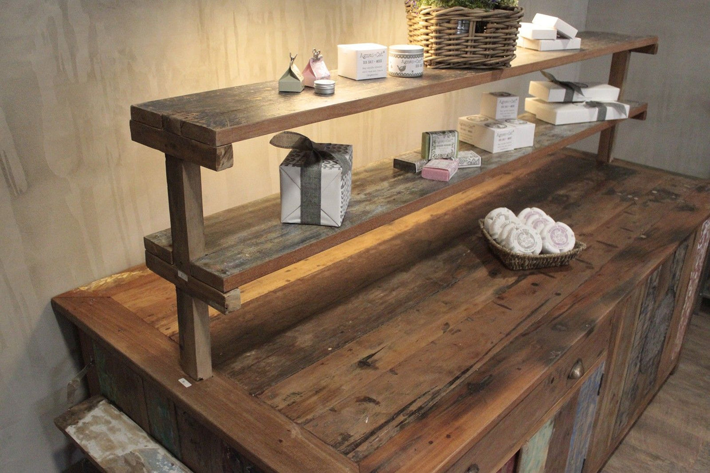 Reclaimed Coastal Market Display Console