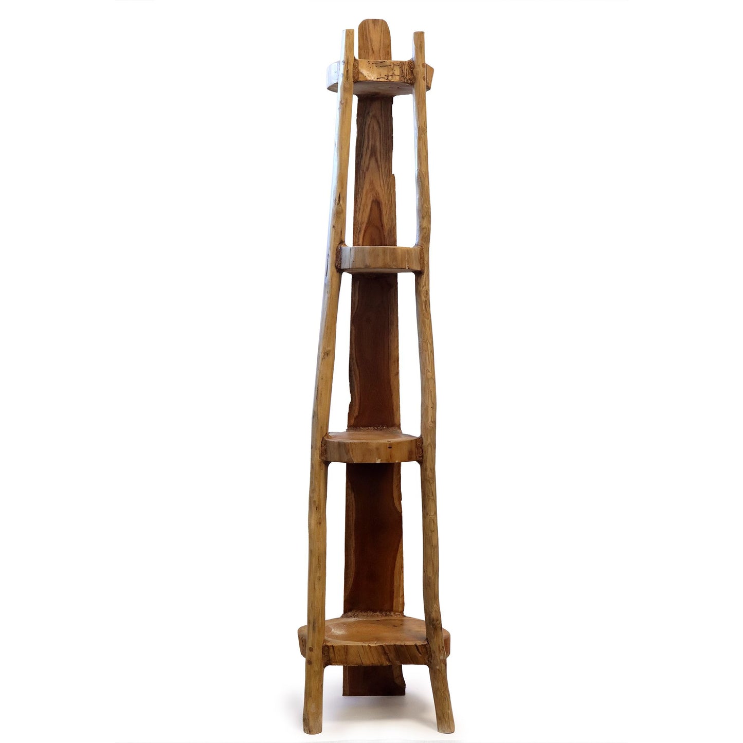 Natural Teak Corner Shelf Unit