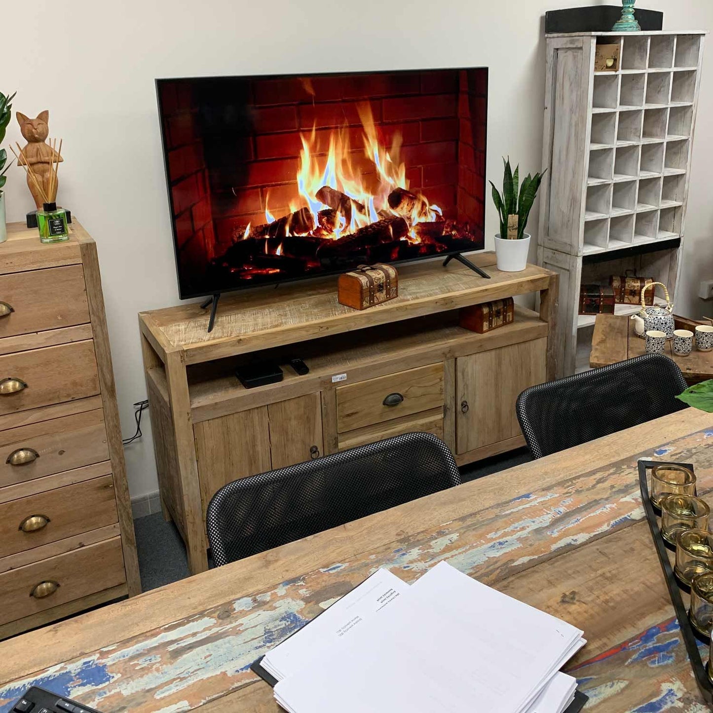 Reclaimed Teak Coastal TV Console
