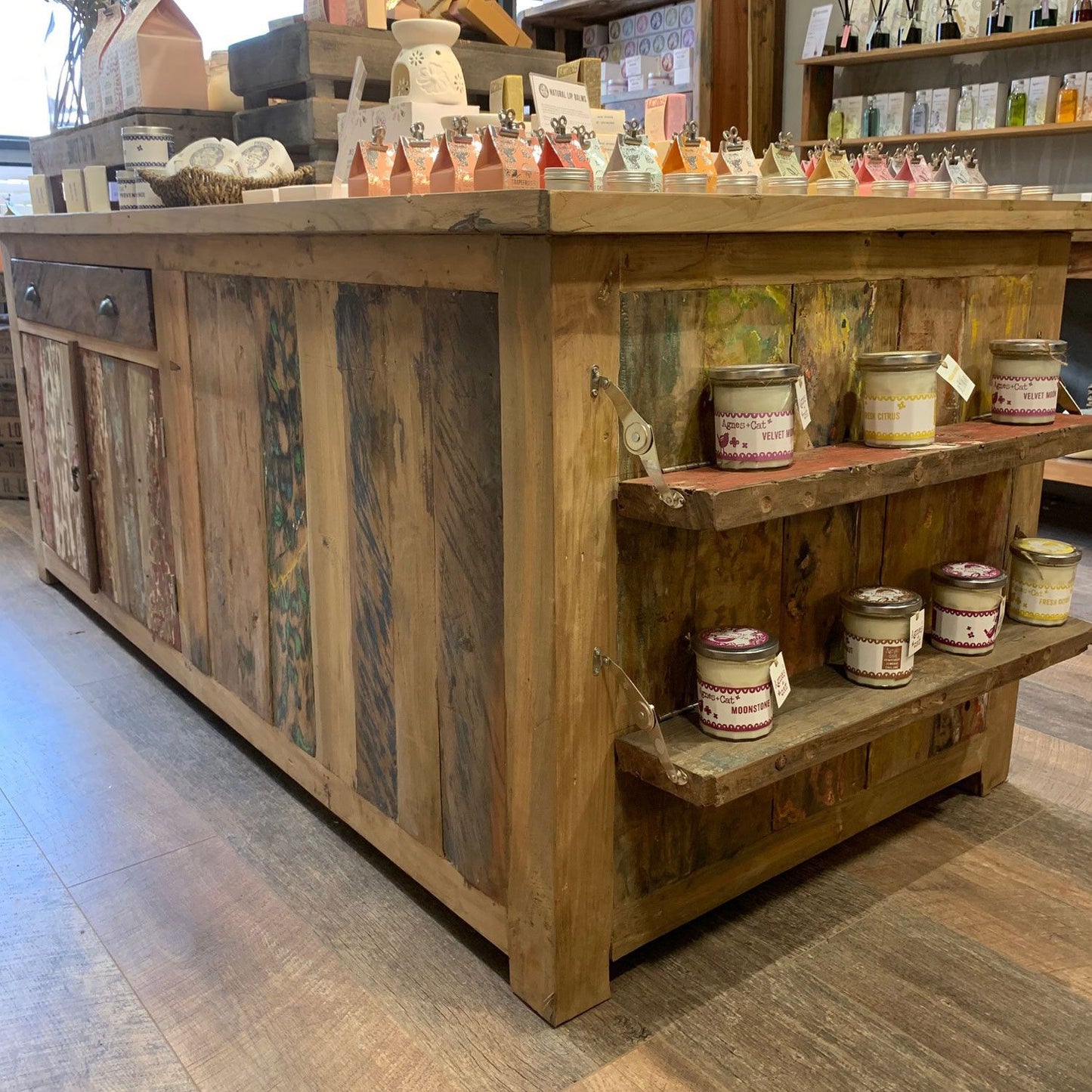 Reclaimed Coastal Market Display Console