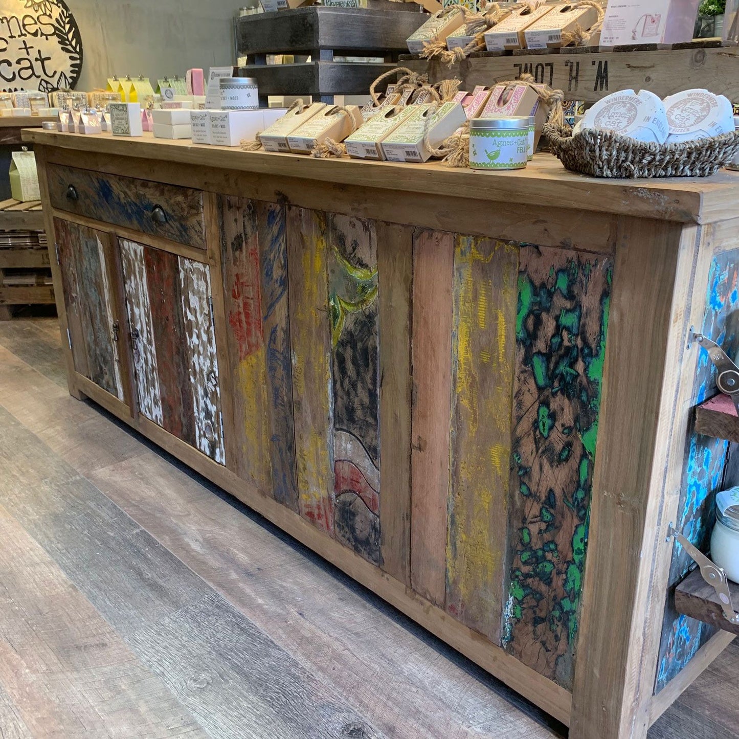 Reclaimed Coastal Market Display Console