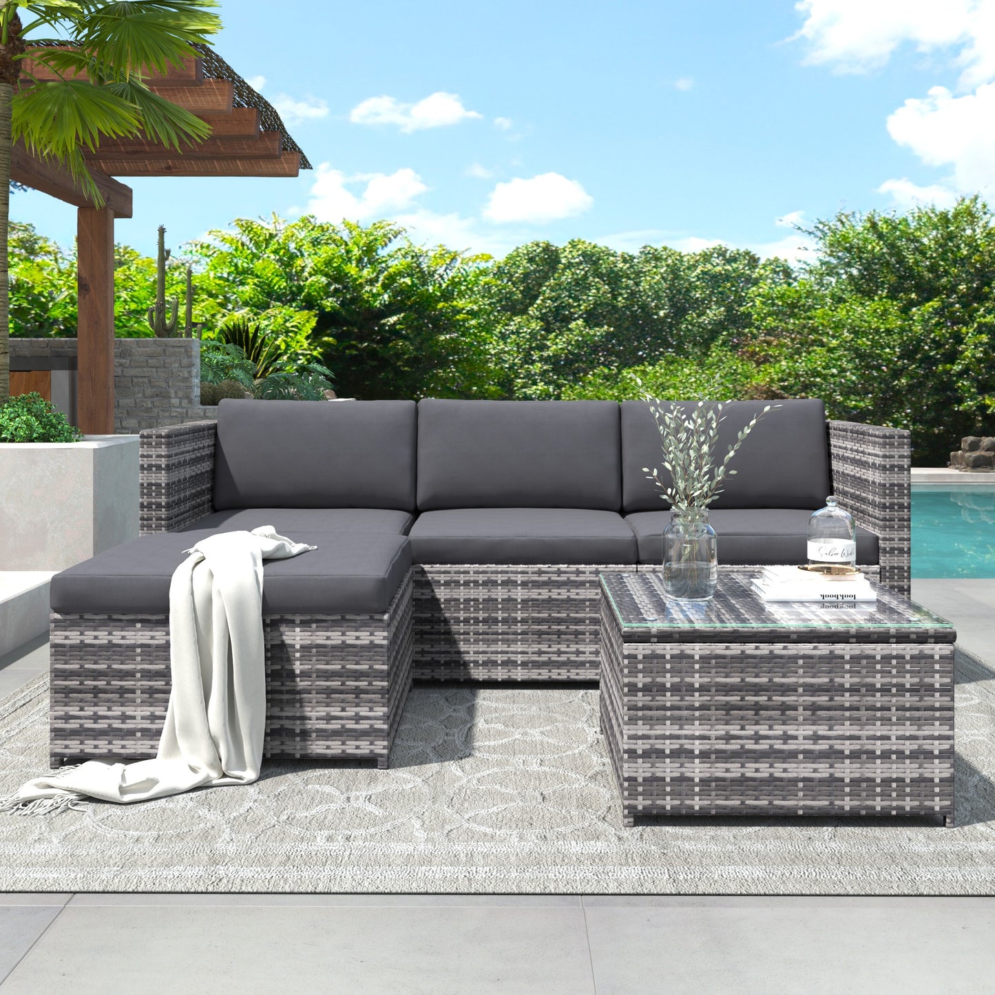 Garden Corner Sofa Rattan Garden Furniture Patio Set