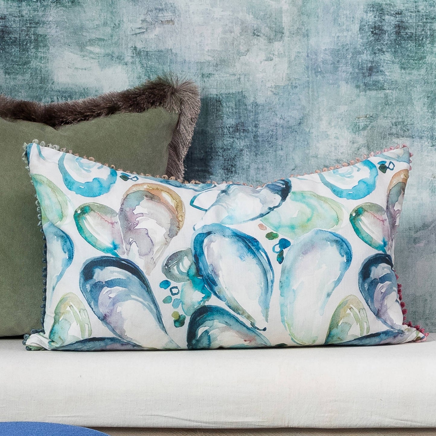 Mussel Shell Cushion Cover – Multi Blue 40 x 70cm