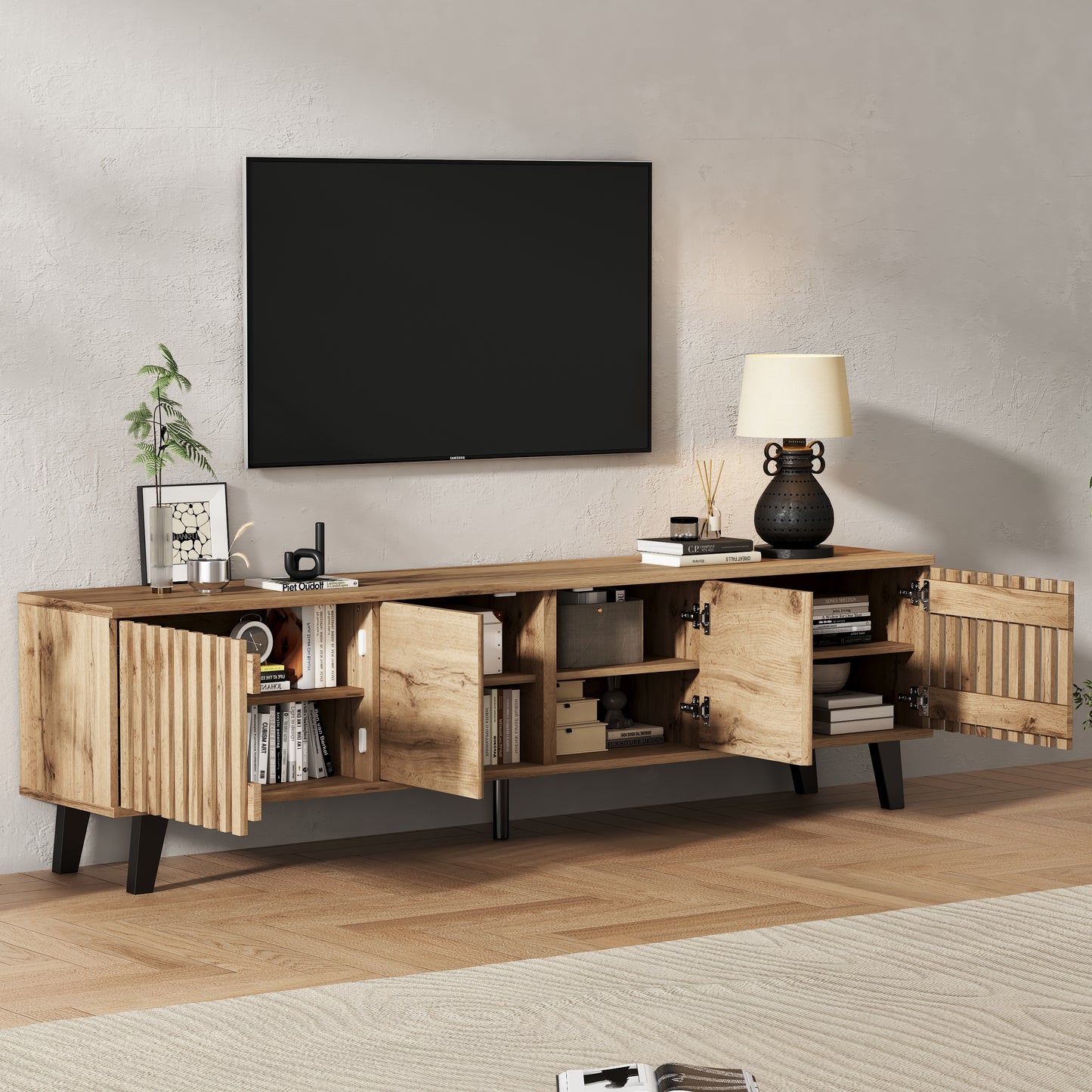 TV Stand With 4 Doors