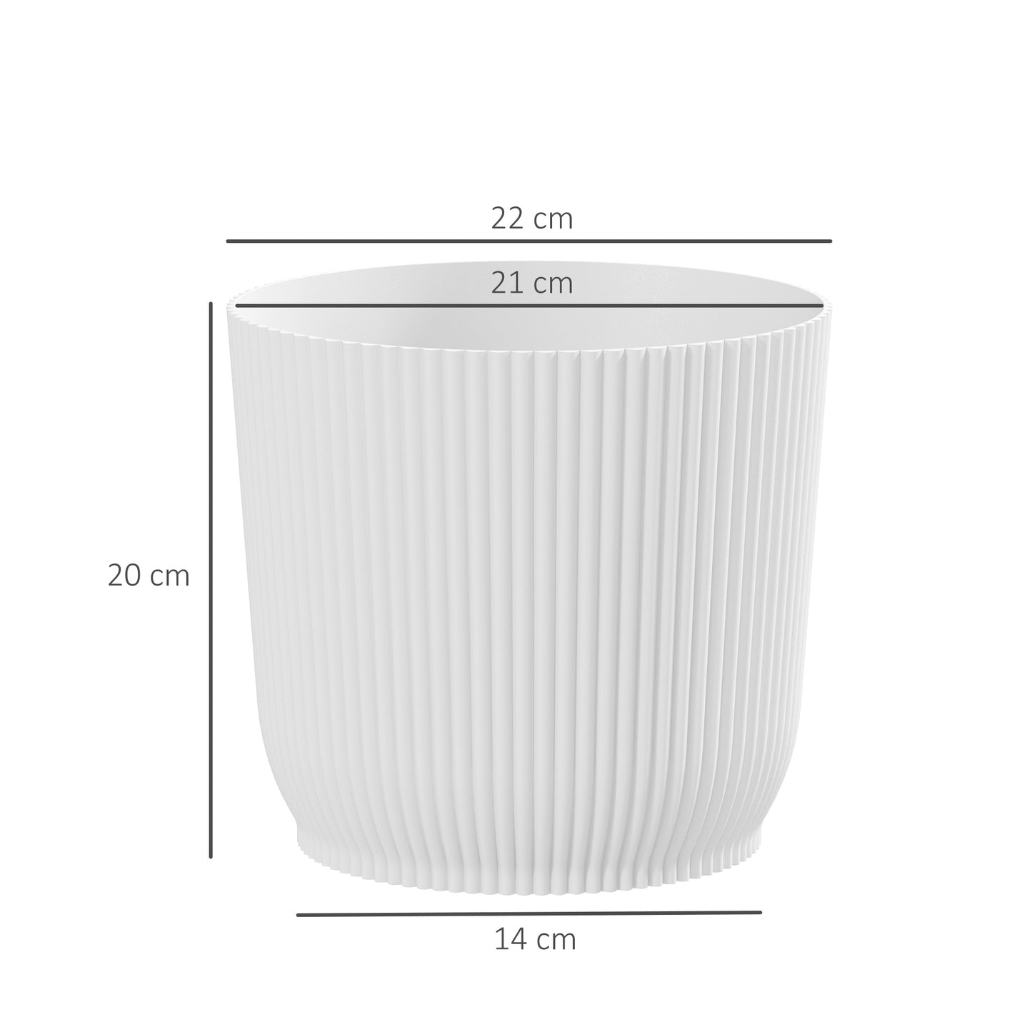 Set of Two 22cm Planters - White